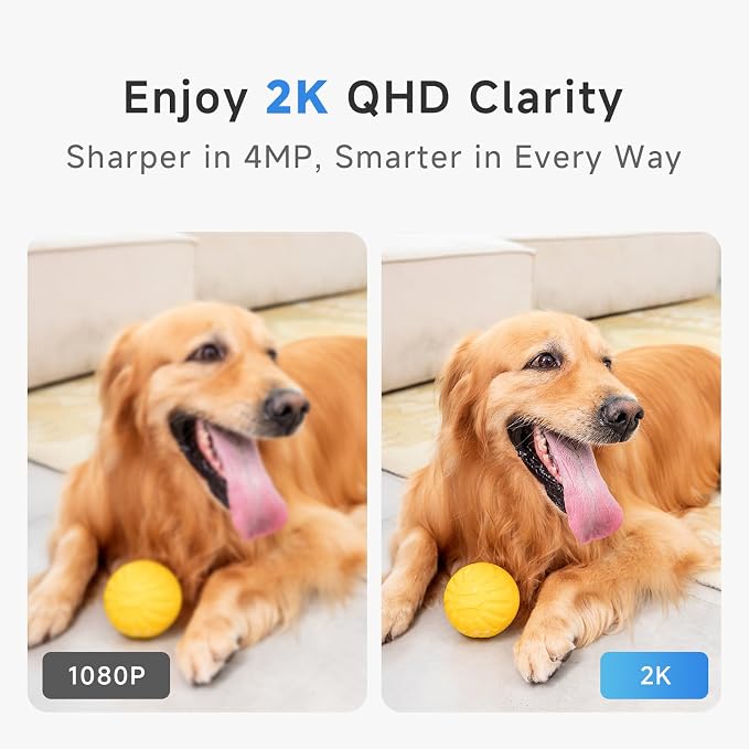 Noorio Security Camera Indoor, 4MP UHD Pet/Dog Camera 360-Degree - Image 3