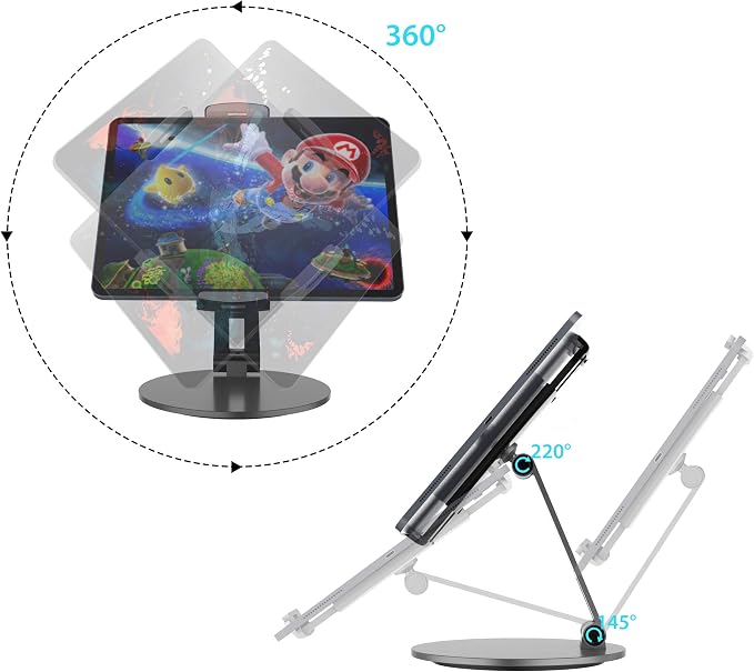 Stouchi 12.9 iPad Stand, 360 Swivel Base Tablet Holder - Image 2