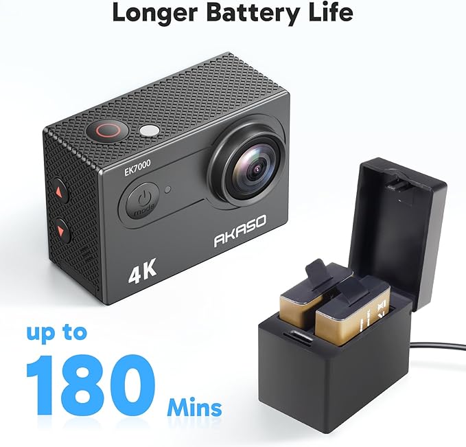 AKASO EK7000 4K30fps Action Camera - 131ft Waterproof Camera - Image 6