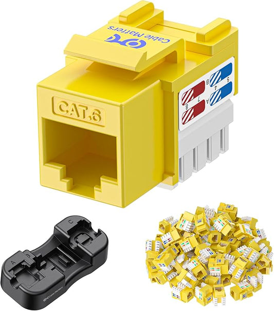 Cable Matters 25-Pack 10Gbps Cat6 Keystone Jacks, RJ45 Keystone Jack, Ethernet by CableMatters