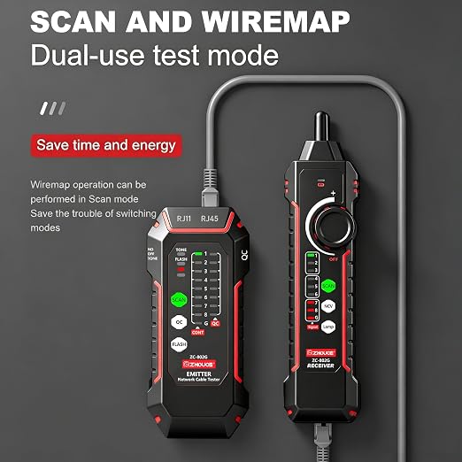 Network Cable Tester, RJ45/RJ11 Wire Tracer and Line Finder, Tone Generator - Image 4