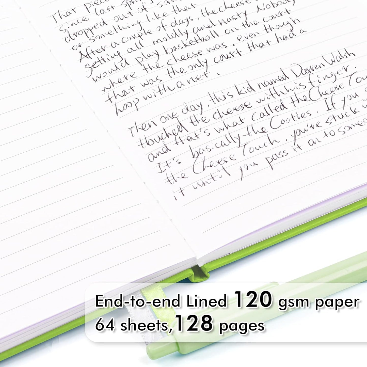 feela 12 Pack Notebooks Journals Bulk, Hardcover Notebook Classic Ruled Lined Journals with Pen Holder for Women Girls School Business Supplies, with 12 Black Pens, 120 GSM, 5.1”x8.3”, A5, Green