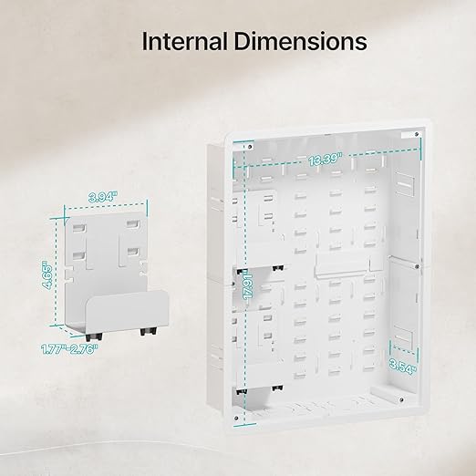 17" in-Wall Media Box, Recessed Outlet Wall Box, Structured Media Enclosure - Image 6