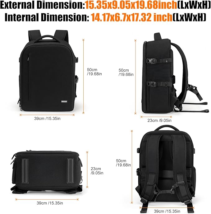 CADeN Camera Backpack, Extra Large DSLR Camera Bag - Image 9