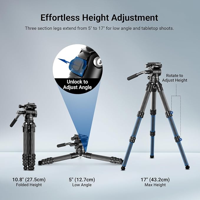 NEEWER Carbon Fiber Desktop Mini Tripod - Image 5