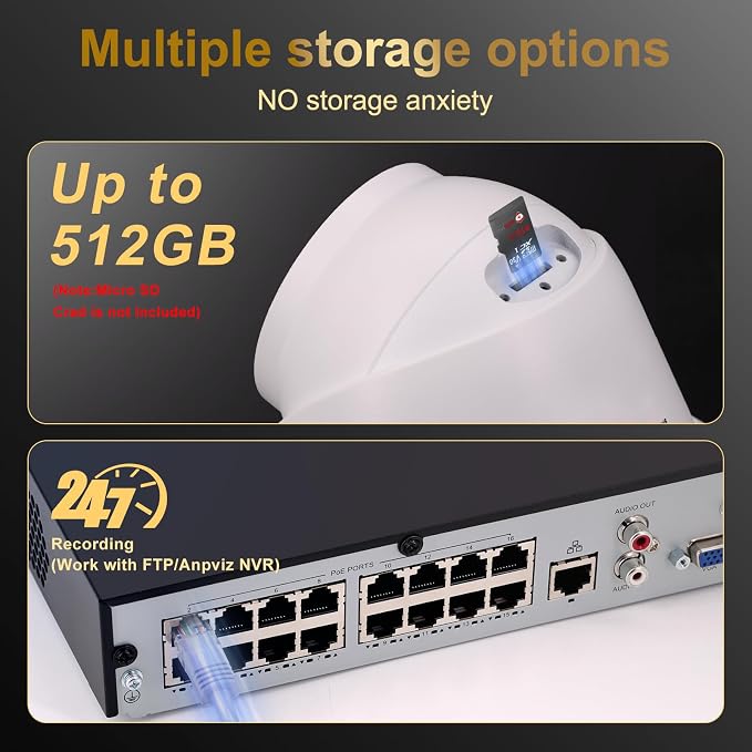 Anpviz UltraHD 4K IP Turret PoE Camera Outdoor, Two Way Audio Security Camera - Image 8