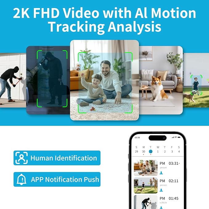 Indoor PTZ Camera with Privacy Mode, 2K 3MP Pan/Tilt Security Camera - Image 7