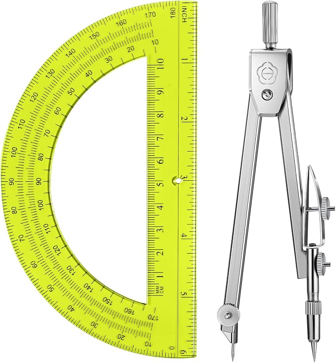 EBOOT Student Geometry Math Set, Drawing Compass and 6 Inch Swing Arm by eBoot