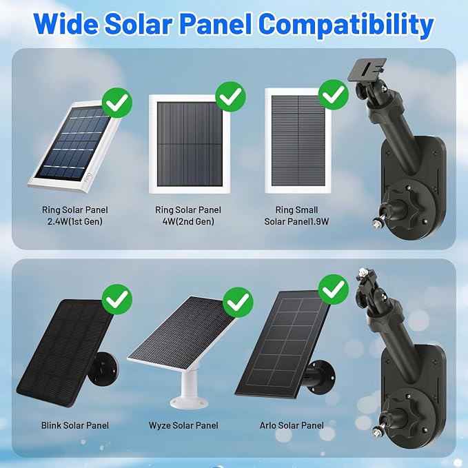 Universal 2-in-1 Wall Mount for Solar Panel & Camera-Compatible - Image 2
