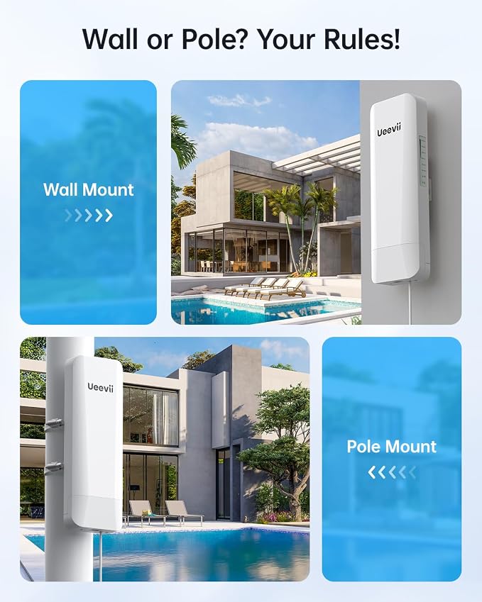 Wireless Bridge Point to Point Outdoor: Ueevii 5.8GHz Dual 100Mbps WiFi Bridge - Image 7