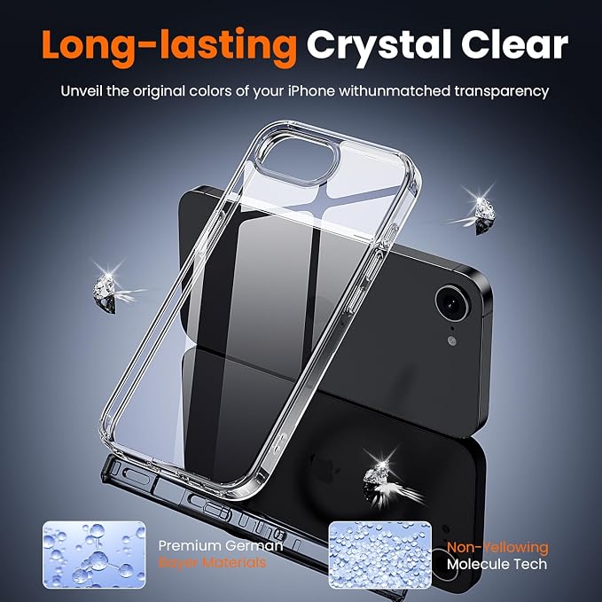 toushion 3 in 1 for iPhone 16E Case Clear/iPhone 17E Case Screen Protector *2 - Image 4