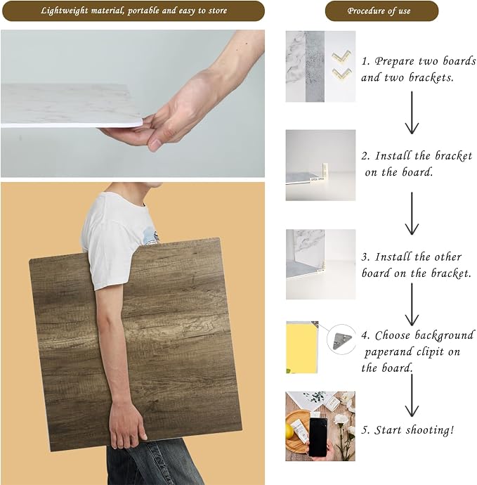 9PCS Product Photography Backdrop Board - Image 4