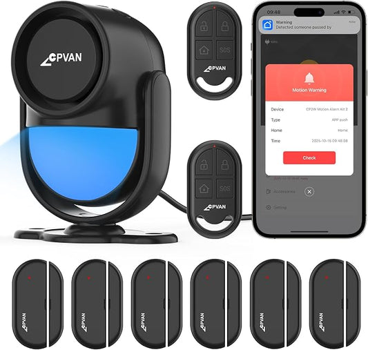 CPVAN WiFi Motion Sensor Alarm System, 125dB Smart PIR Motion Detector by CPVAN