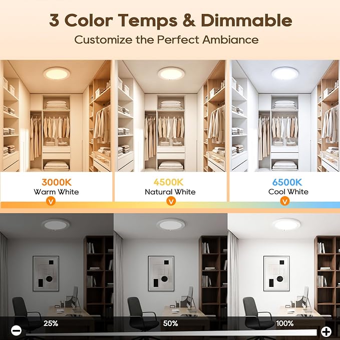 2 Pack Rechargeable Motion Sensor Ceiling Light, 8000mAh Battery Operated - Image 6