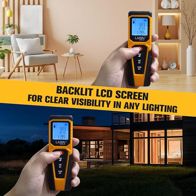 Laser Measure, Laser Distance Measuring Tool, M/in/Ft Unit Switching Backlit - Image 7