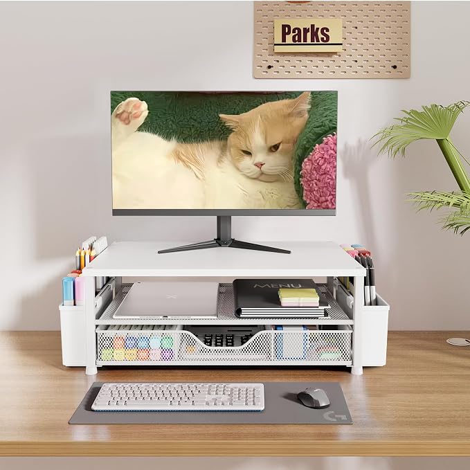 OPNICE Desk Organizers and Accessories, 2-Tier Computer Monitor Stand Riser - Image 4