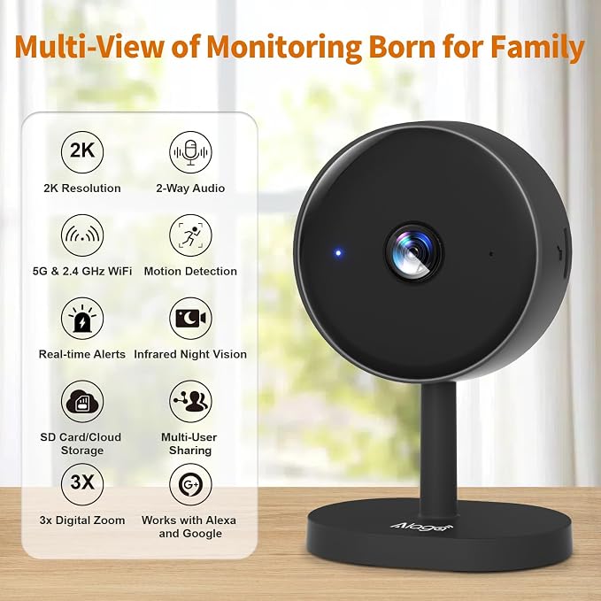 5G Indoor Camera for Home Security, 2K Security Camera, Pet/Baby/Dog Camera - Image 2