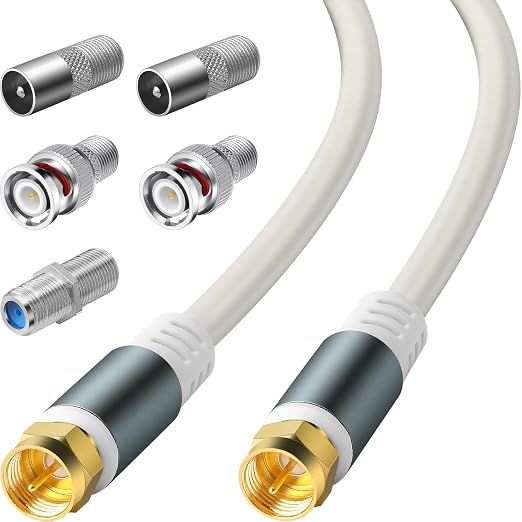 RG6 Coaxial Cable Connector TV Antenna Cable Wire by SAISN