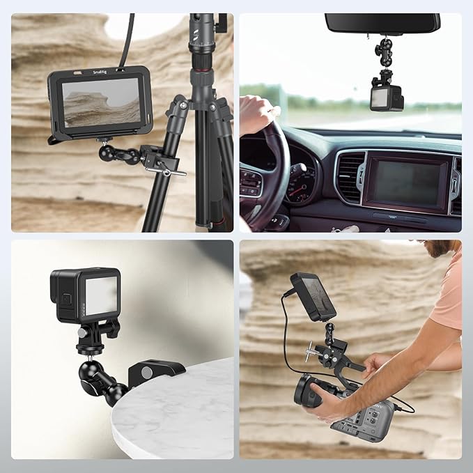 SMALLRIG Super Camera Clamp Mount 2-Pack, Double Ball Head Magic Arm Adapter - Image 6
