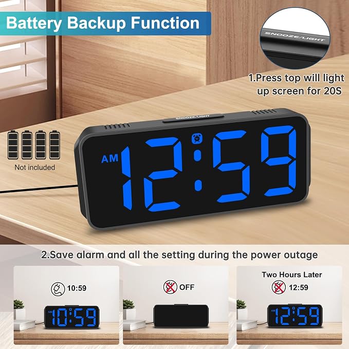 Peakeep Small Digital Alarm Clock Plug in - Image 5