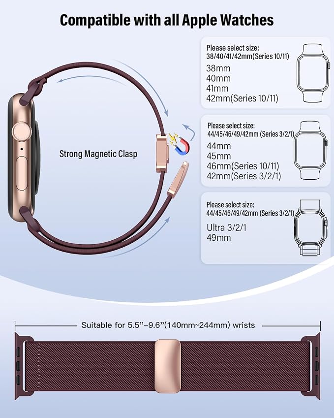 Stretchy Band Compatible with Apple Watch Bands 40mm 38mm 41mm 42mm 44mm 45mm - Image 2