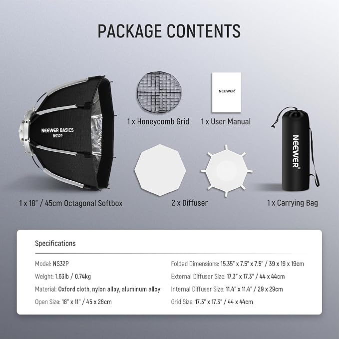 NEEWER BASICS Octagonal Softbox Kit - Image 8