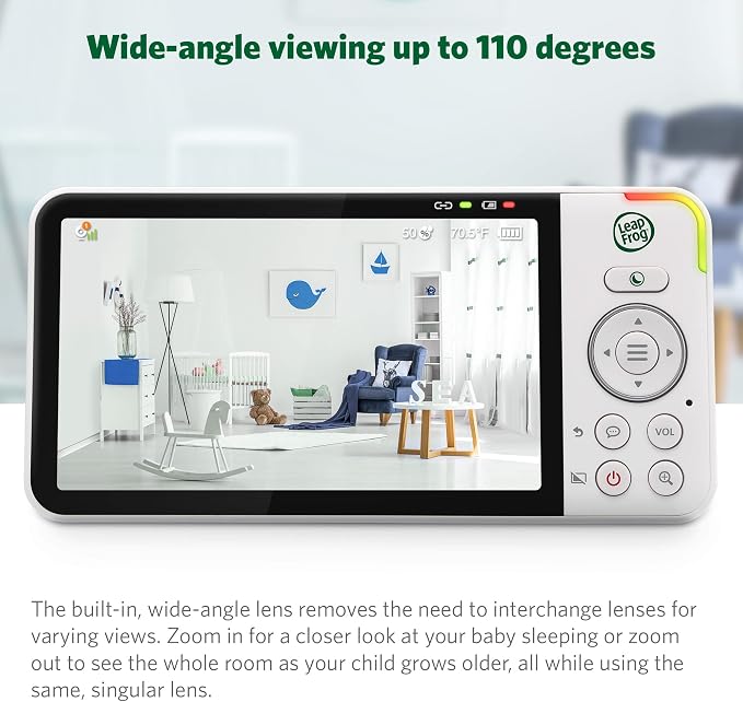 LeapFrog LF915-2HD Baby Monitor, 2 Cameras, 5” 720p Screen, 360° Pan-Tilt-Zoom - Image 12