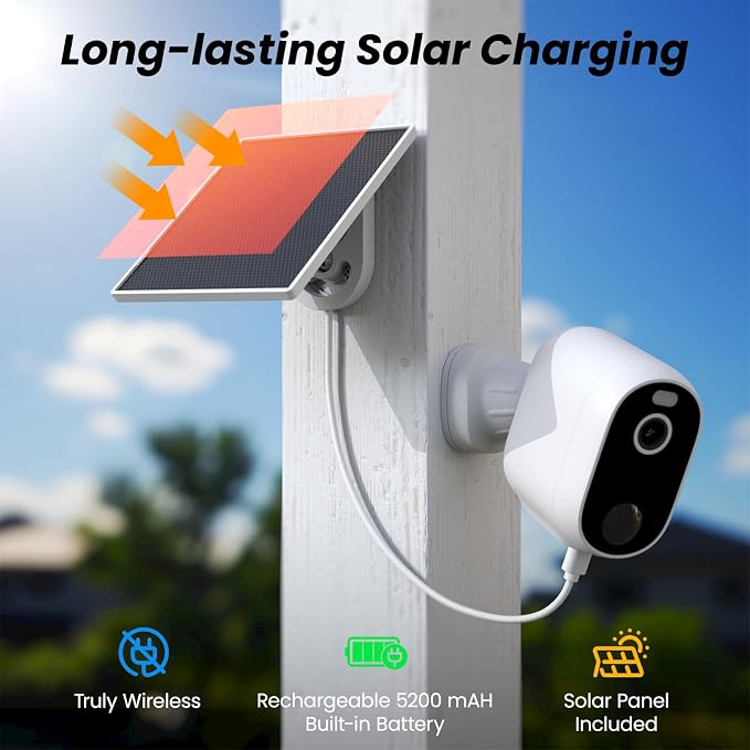 INFIYA 2K Outdoor Camera Wireless-Solar Camera Outdoor Wireless - Image 3