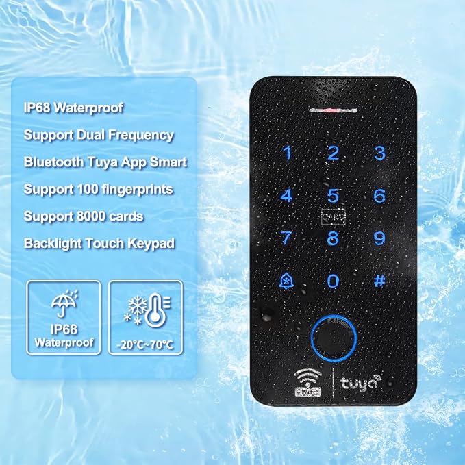 WiFi Graffiti Access Control System keypad, IP68 Waterproof Fingerprint keypad - Image 8