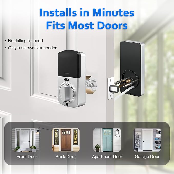 Smart Door Lock Deadbolt, Keyless Entry Door Lock - Image 7