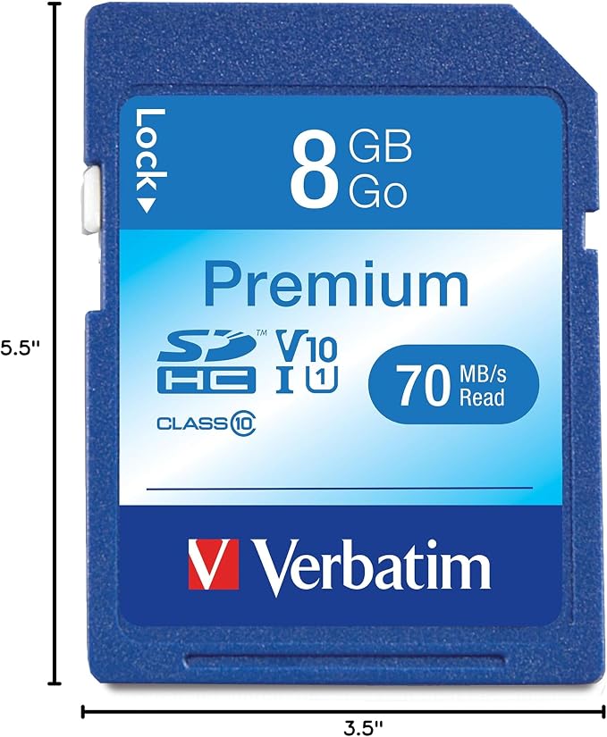 Verbatim 8GB Premium SDHC Memory Card, UHS-I V10 U1 Class 10 - Image 6