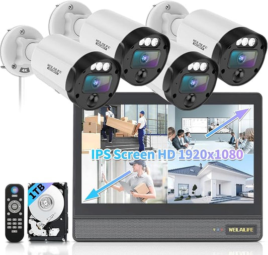 【All-in-One Security System】 4K Outdoor Wired Security Camera System, Home by WEILAILIFE