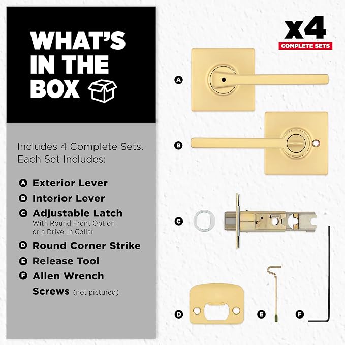 Kwikset Casey Interior Square Privacy Door Handle - Image 5