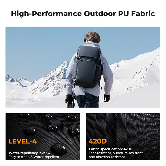 K&F Concept Camera Backpack, 30L Large Capacity Camera Bag, Waterproof DSLR - Image 2