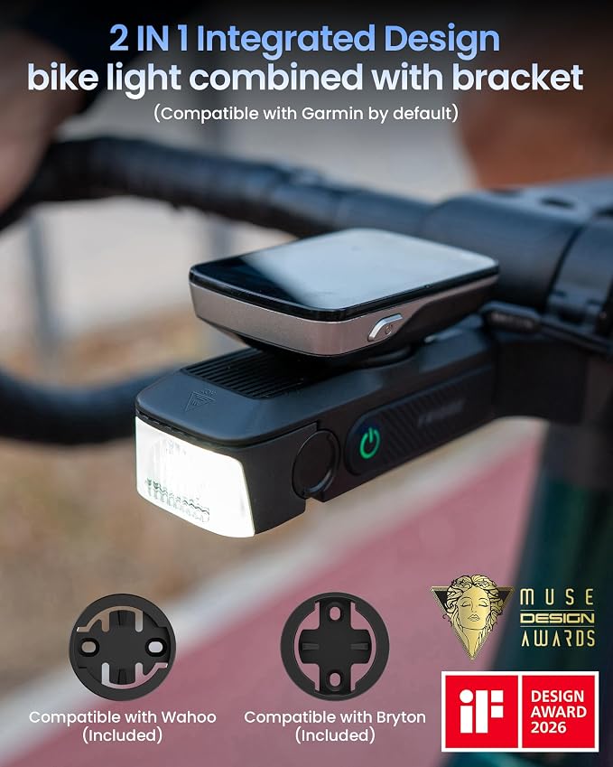 RAVEMEN FR1000 Bike Lights for Night Riding, Bicycle Light & Mount Integrated - Image 2