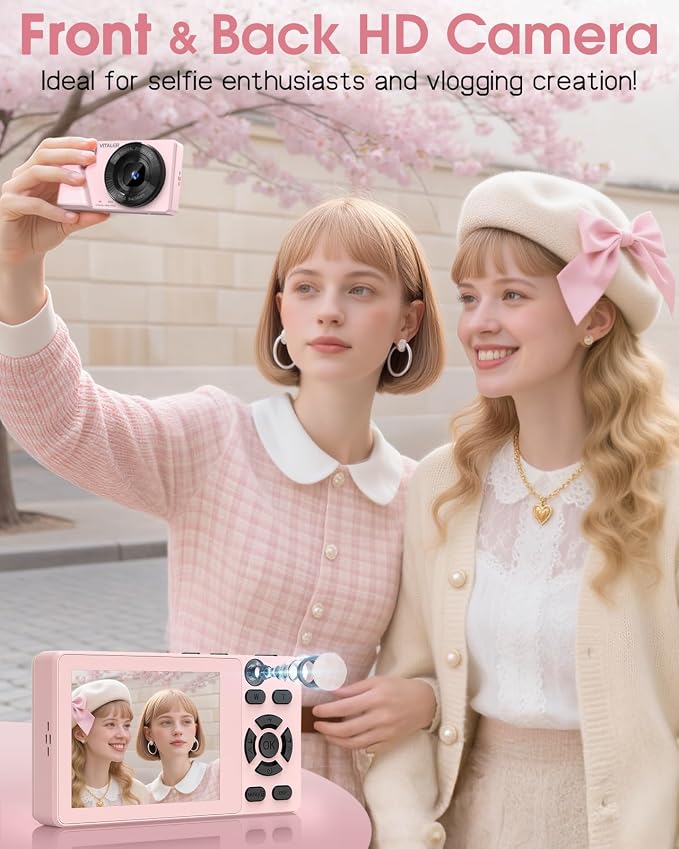 Digital Camera with Front Rear Lens, Autofocus 64MP 4K Camera - Image 2