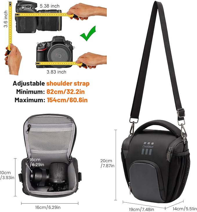 Cwatcun Camera Sling Bag Small, Compact DSLR Waterresistant Shoulder Bag - Image 5
