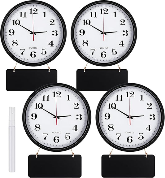 Silent Wall Clocks with Chalkboards and Marker, Battery Operated Round Multi by Tianxunewtig