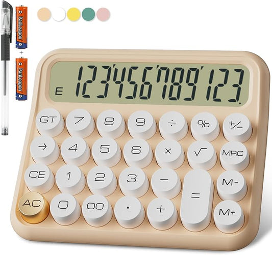 Mechanical Calculator 12 Digit Extra Large 5-Inch LCD Display, DECKLIT Battery by DECKLIT