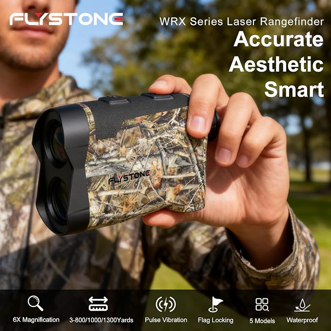 Precision Laser Rangefinder for Golf & Hunting, 800/1000/1300 m Range, 6X - Image 2