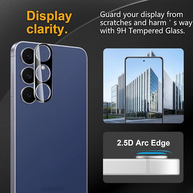 3 Pack Camera Lens Protector for Samsung Galaxy S25 Fe, Tempered Glass - Image 2
