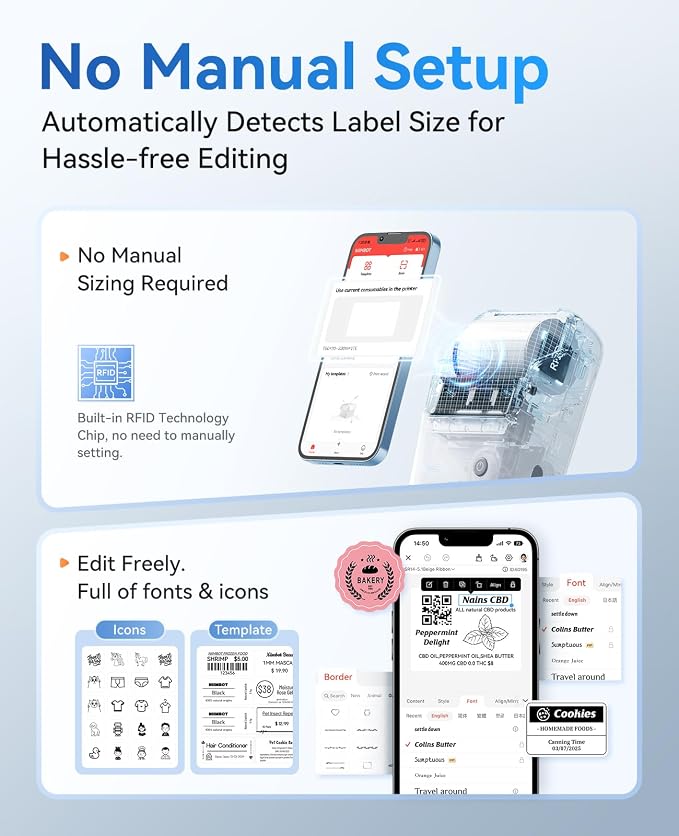NIIMBOT B1 Label Maker Machine, Thermal Label Printer Easy to Use - Image 8