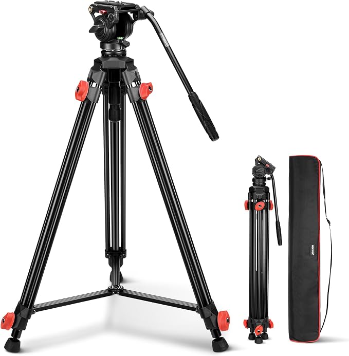 NEEWER Video Tripod with Fluid Head, Heavy Duty Aluminum Compact Portable by Neewer
