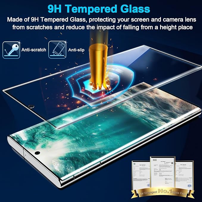 3 Pack Galaxy Note 20 Ultra Screen Protector, HD Clear Tempered Glass, - Image 4