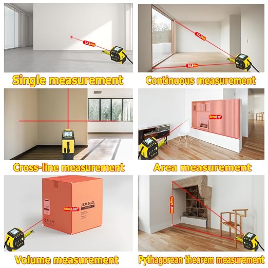tape measure 4-in-1 laser Digital Measuring Tape & 40m/131ft Laser Distance - Image 7