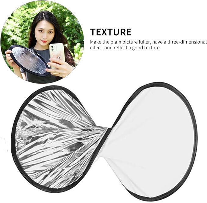 2 in 1 Lighting Reflectors Round Folding Portable 30cm/12inch Camera Photo - Image 6