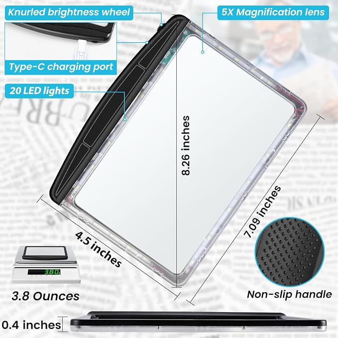 Rechargeable 5X Magnifying Glass - Image 6