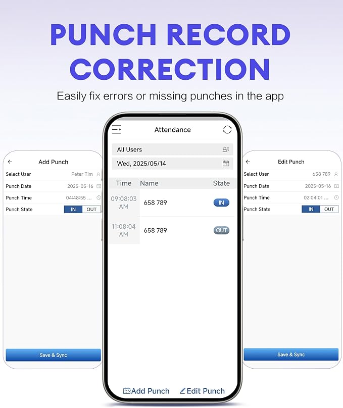 NGTeco APP Time Clock for Small Business, Fingerprint Biometric & PIN Clocking - Image 4