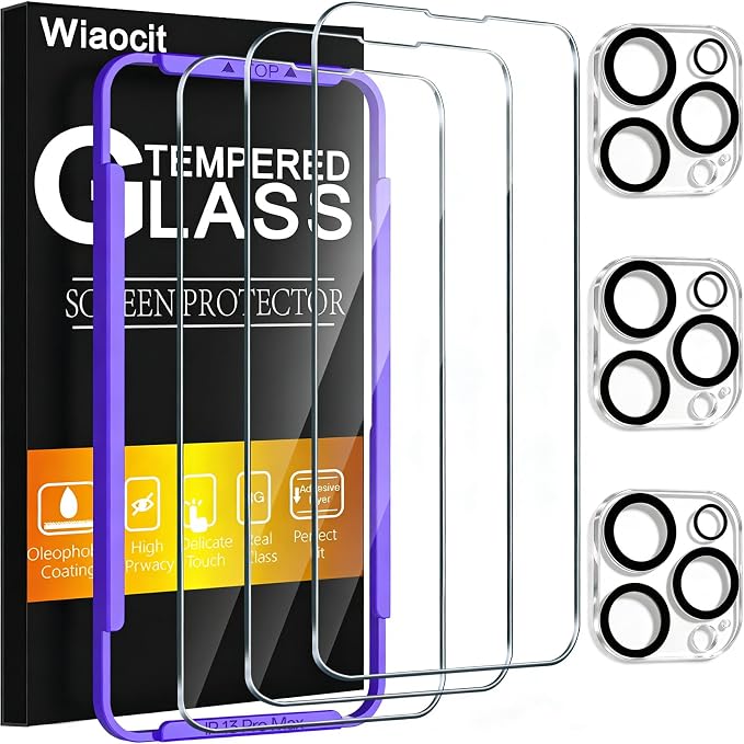 Wiaocit 3 Pack Tempered Glass Screen Protector by Wiaocit