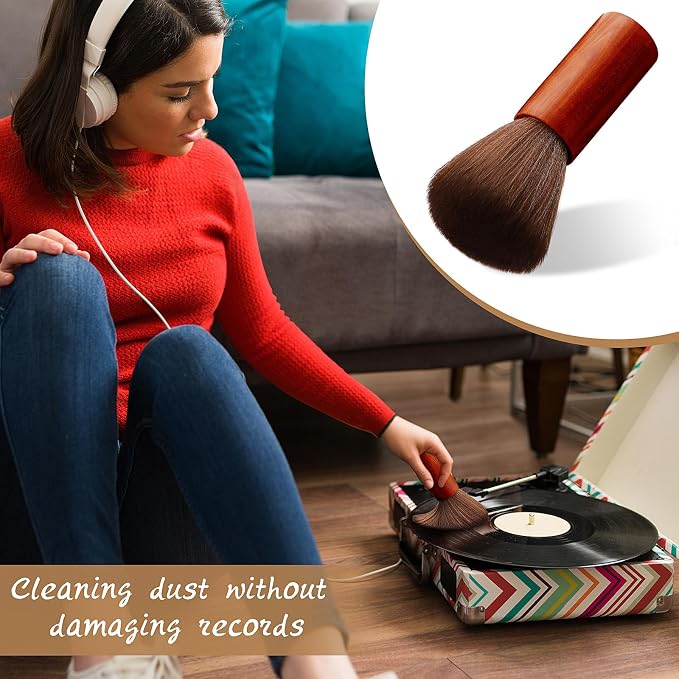 Ziliny 3 Pcs Vinyl Record Cleaning Brush Wooden Anti Static Dust Record Vinyl - Image 6